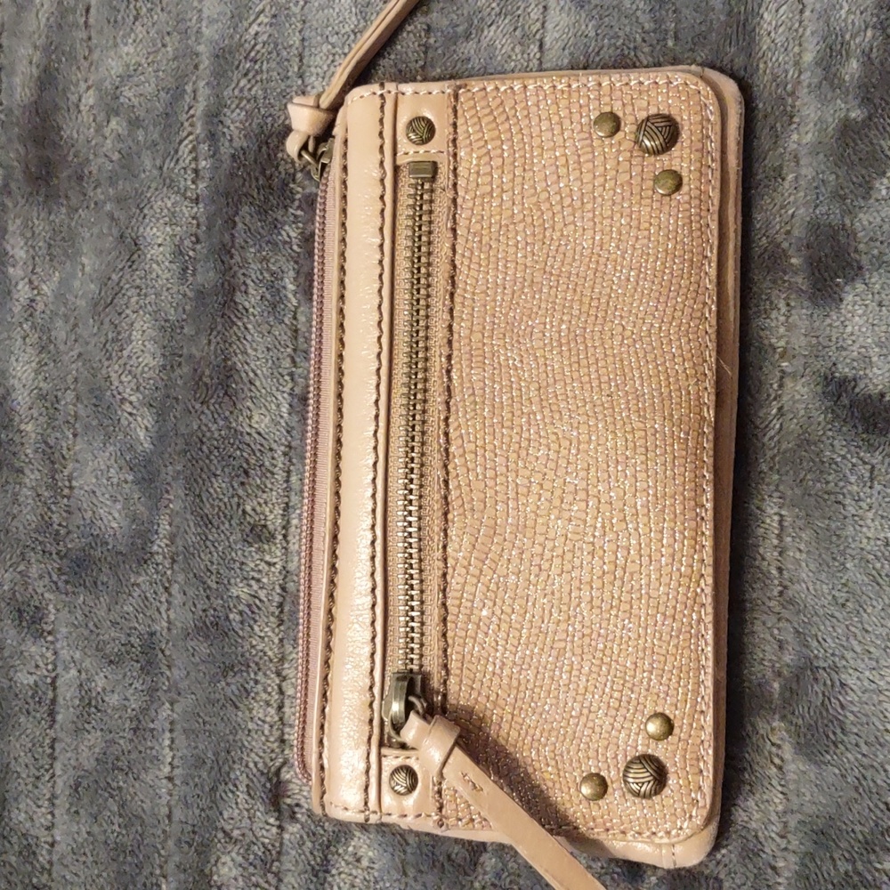 The Sak Beige/Tan Textured Leather Wristlet Wallet